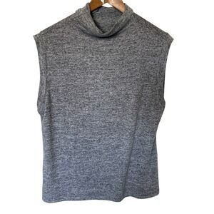 Banana Republic Sleeveless Turtleneck Women Large Grey Excellent Mock Neck Knit